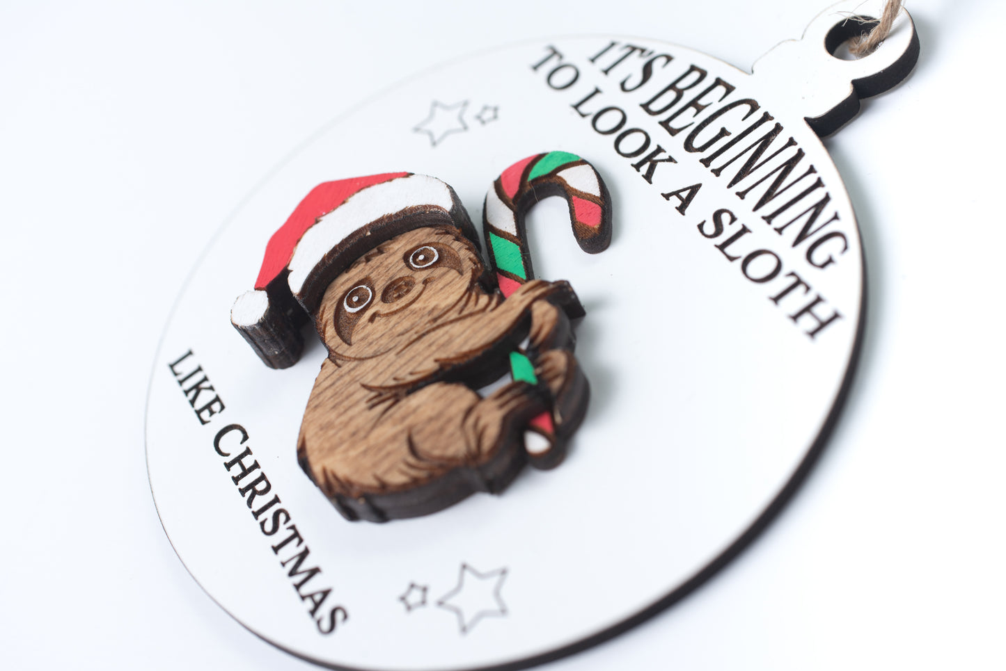 It's Beginning to Look a Sloth Like Christmas Ornament