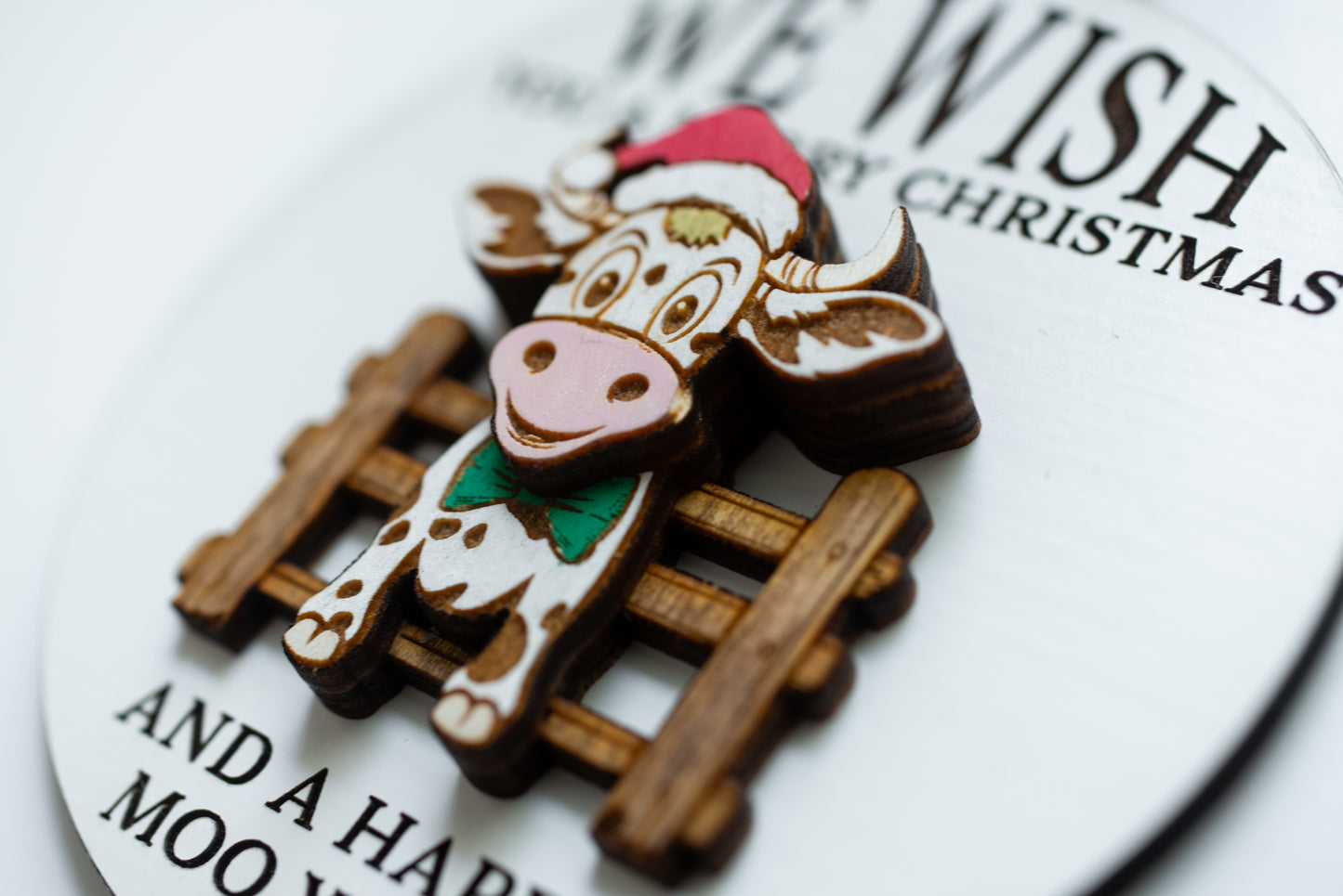 Happy Moo Year Christmas Ornament