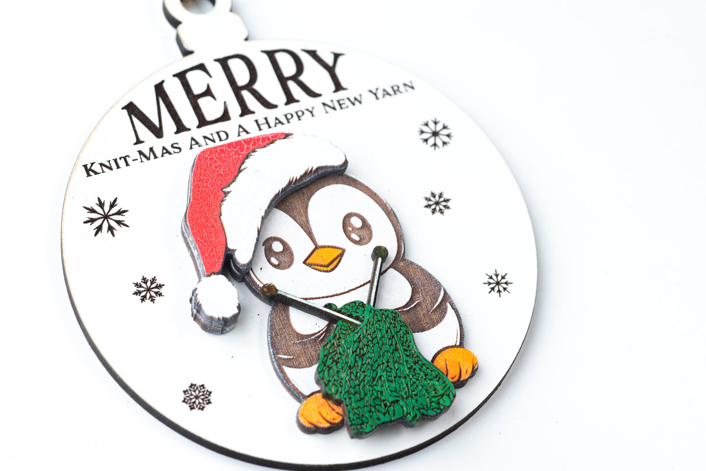 Merry Knitmas and a Happy New Yarn Christmas Ornament