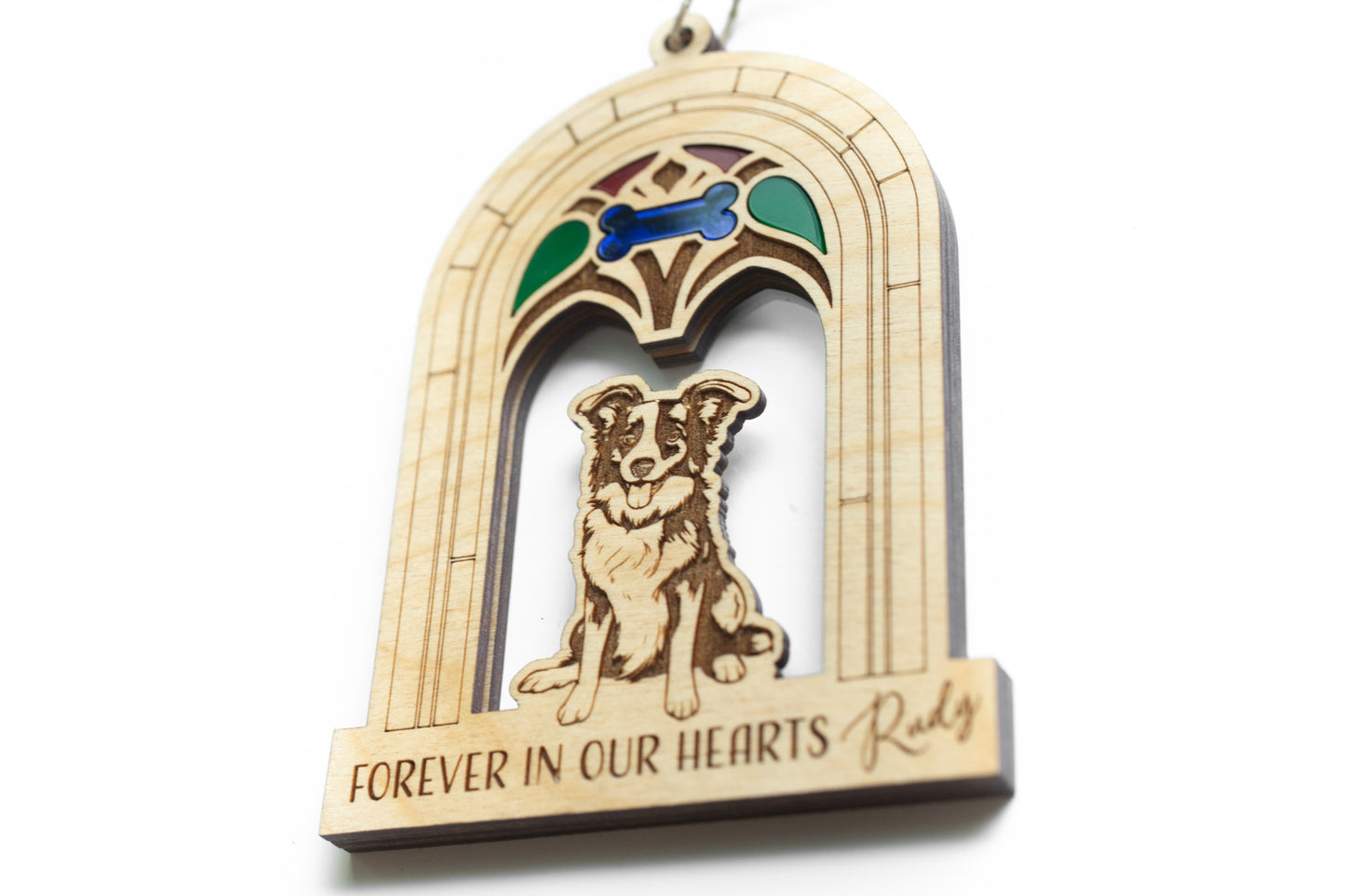Personalized Stained Glass Dog Memorial Ornament