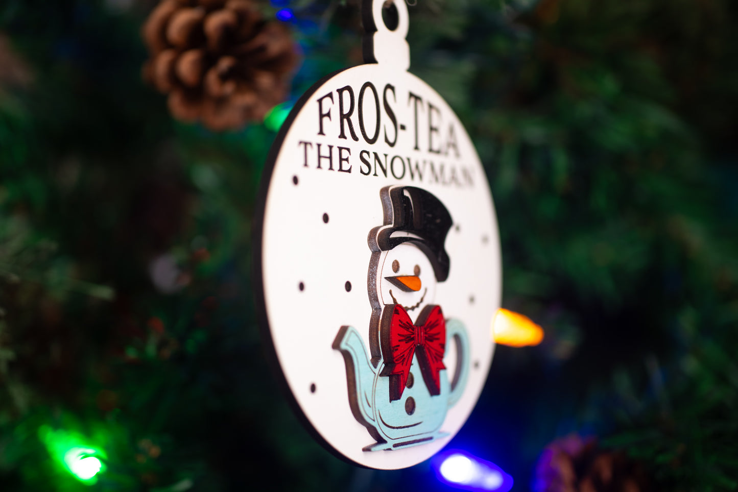 Fros-Tea the Snowman Christmas Ornament