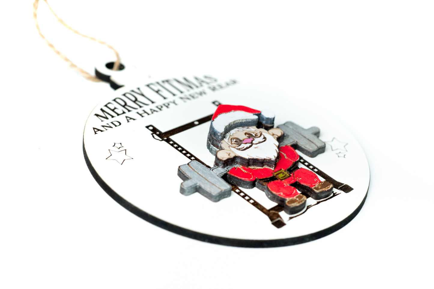 Merry Fitmas and a Happy New Rear Christmas Ornament