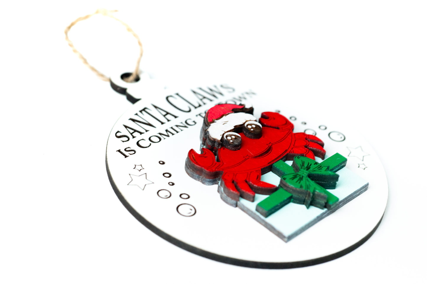Santa Claws is Coming to Town Christmas Ornament