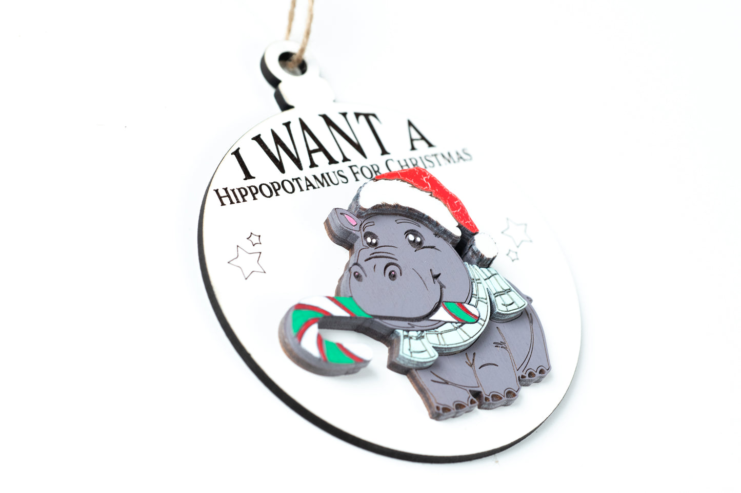 I Want a Hippopotamus For Christmas Ornament
