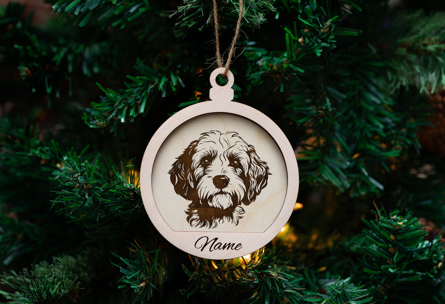 Personalized Engraved Dog Portrait Ornaments