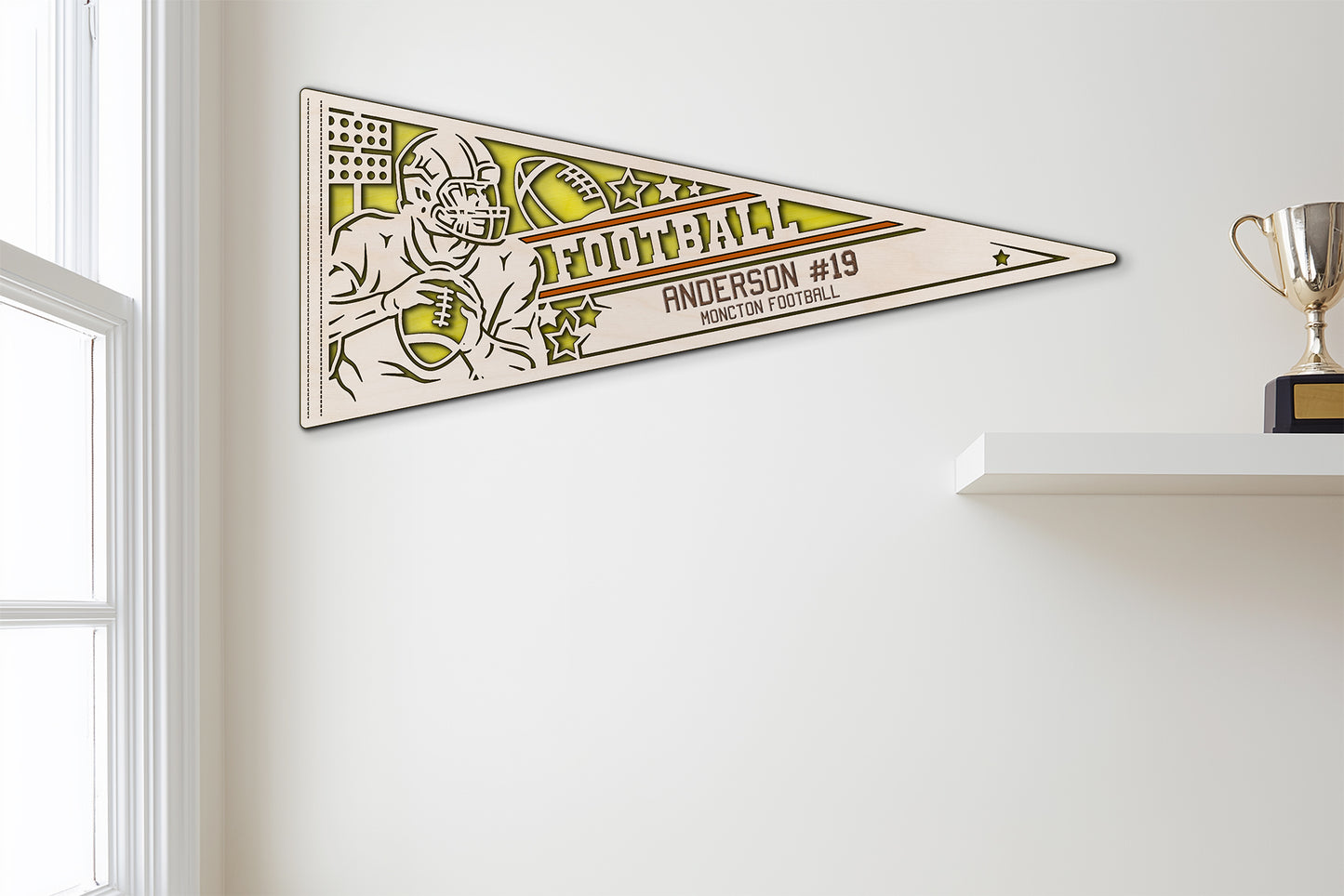 Sports Pennant - Basketball - Personalized with Team, Colours, Name and Number