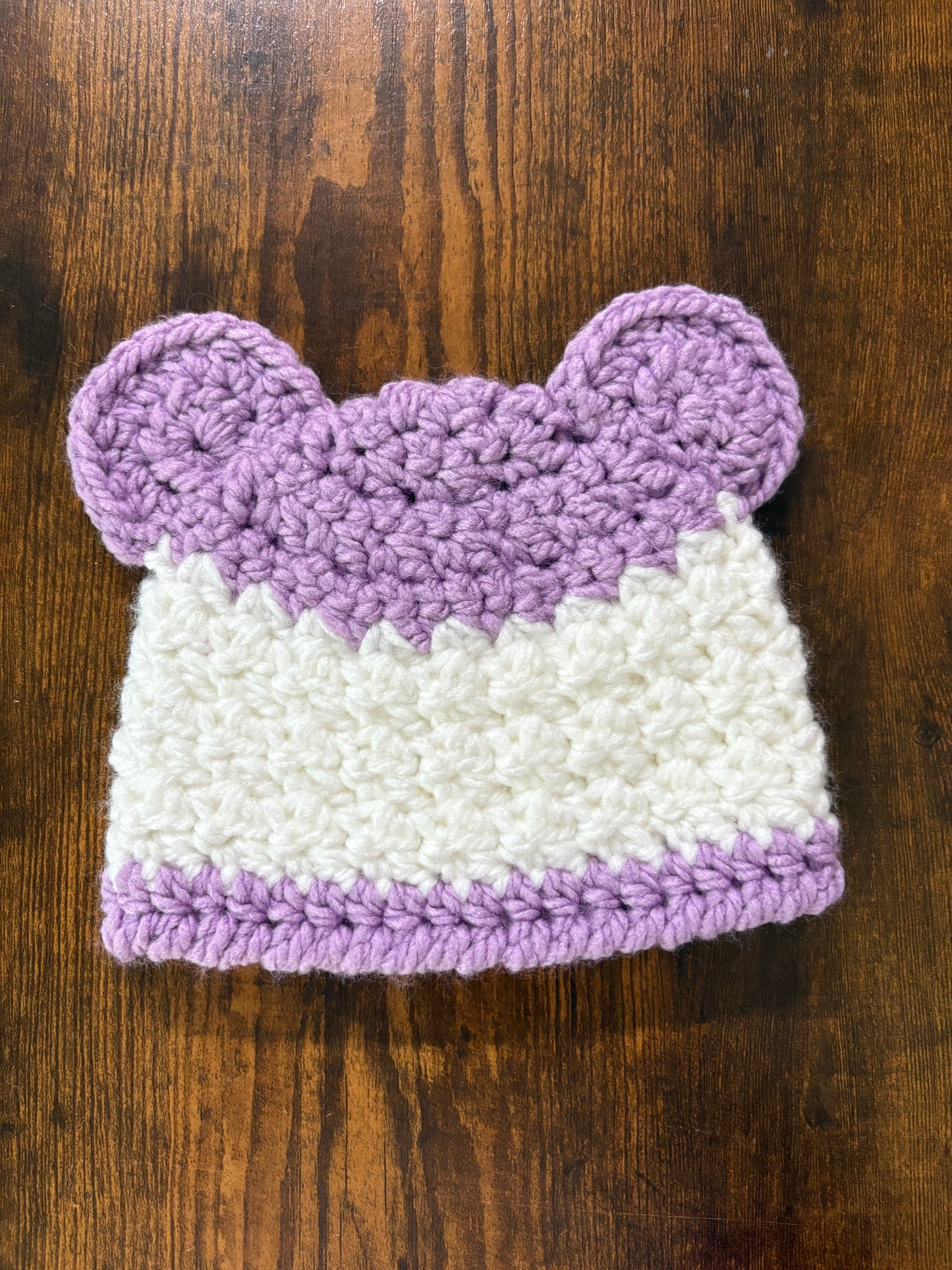 In-Stock 0-6 Month Basic Bear in Lavender Purple with White