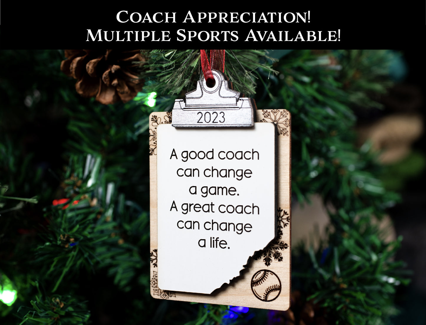 Personalized Coach Appreciation Clip Board Ornament