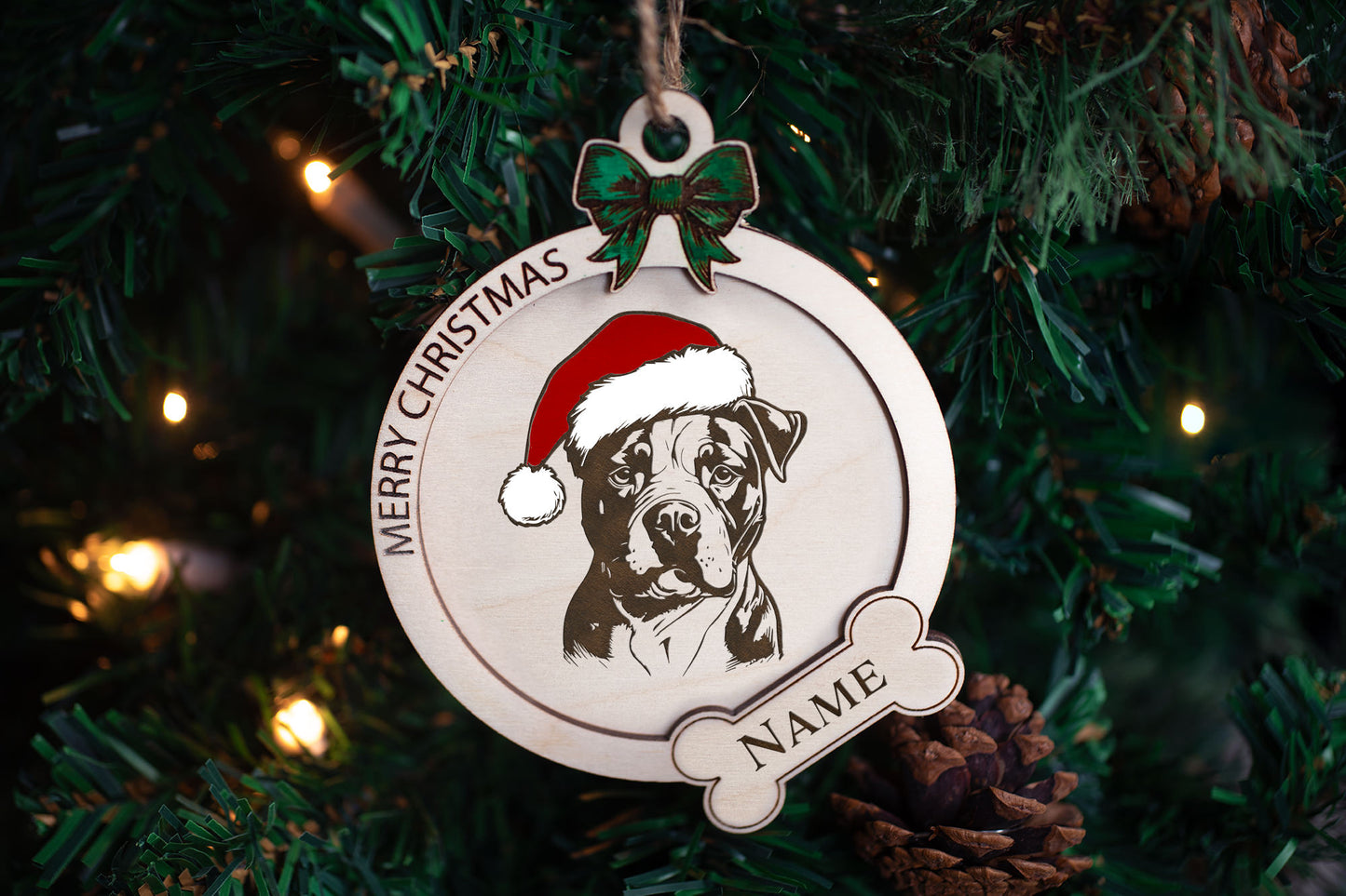 Personalized Engraved Santa Paws Ornaments