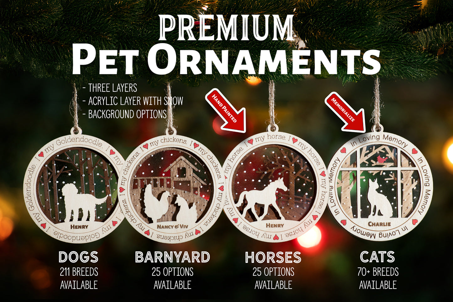 Premium Farm Christmas Tree Ornament (Barnyard)