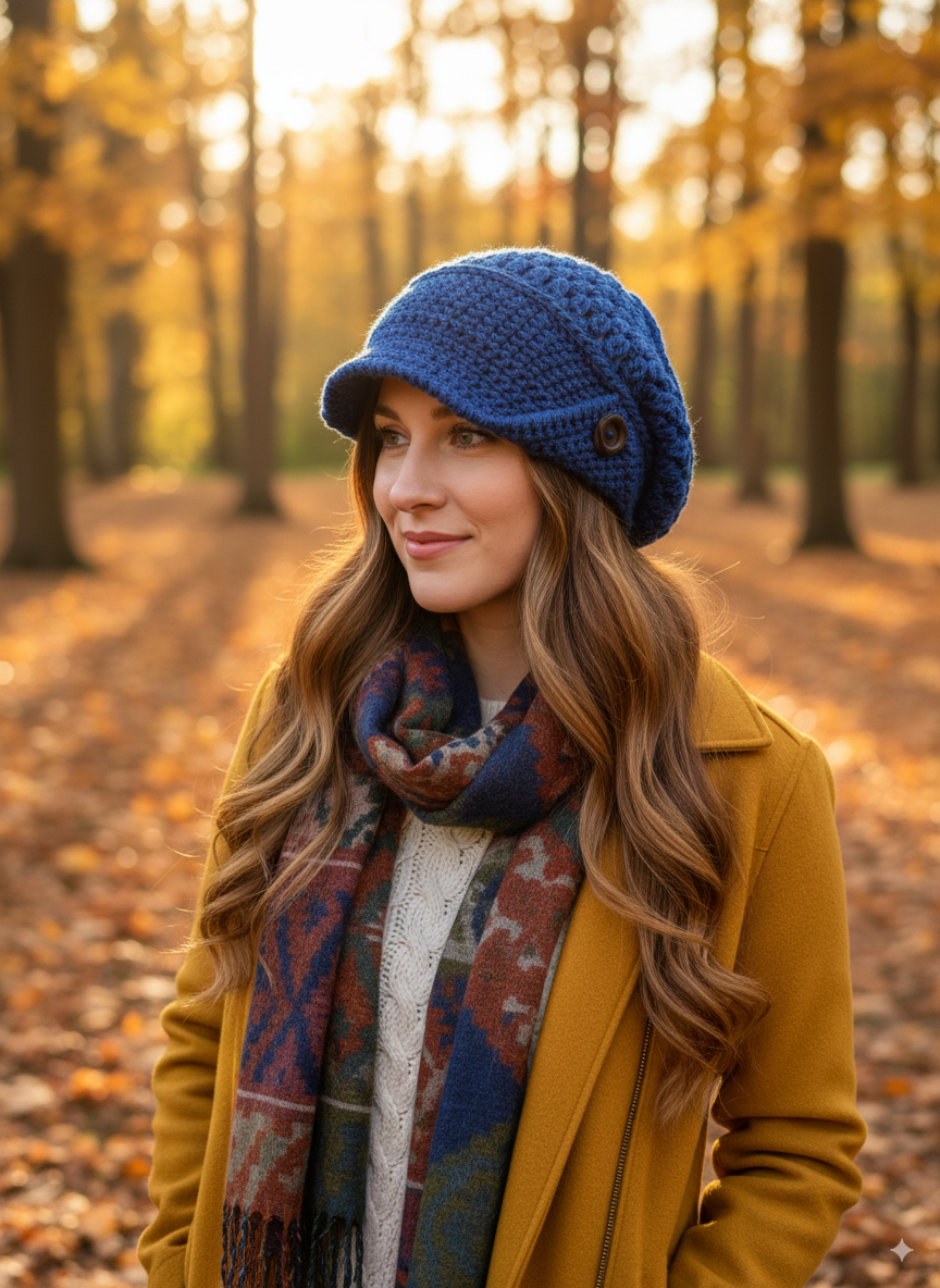 Colonial Blue Slouchy Pageboy Toque