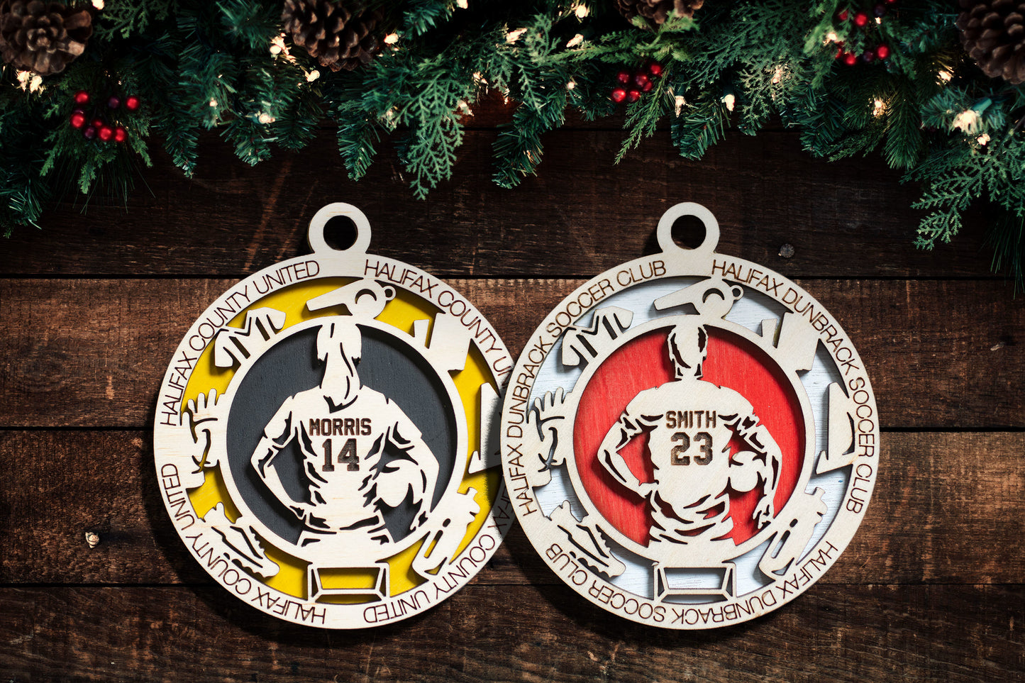 Sports Ornament - Rugby - Personalized with Team, Colours, Name and Number