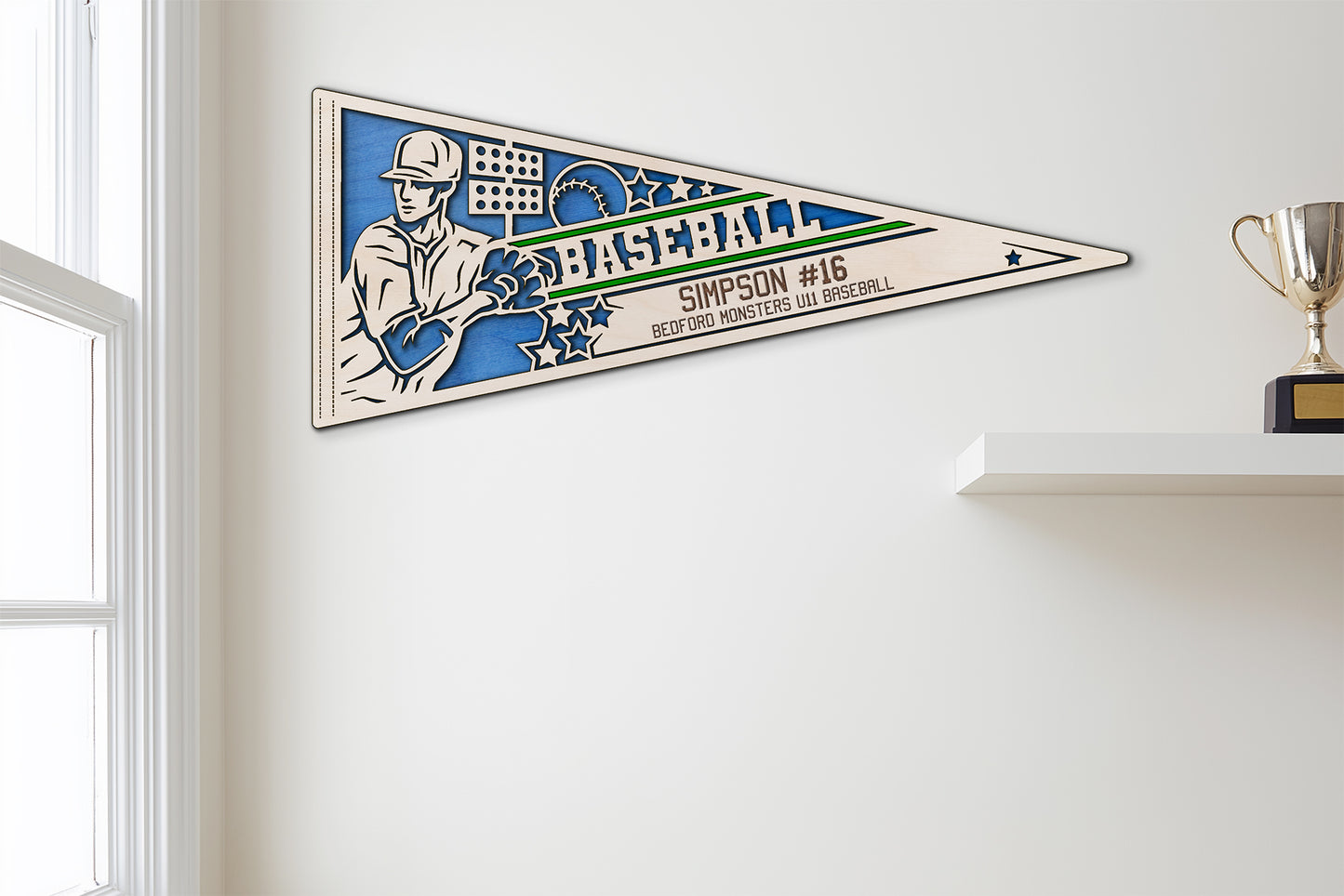 Sports Pennant - Golf - Personalized with Name, Colours & Club