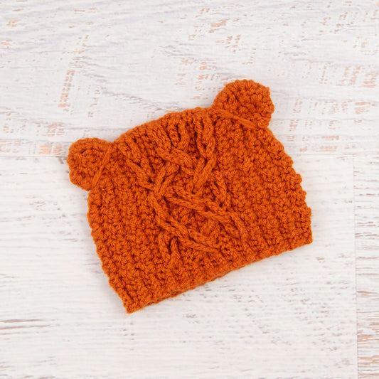In-Stock 0-6 Month Little Cabled Bear in Orange