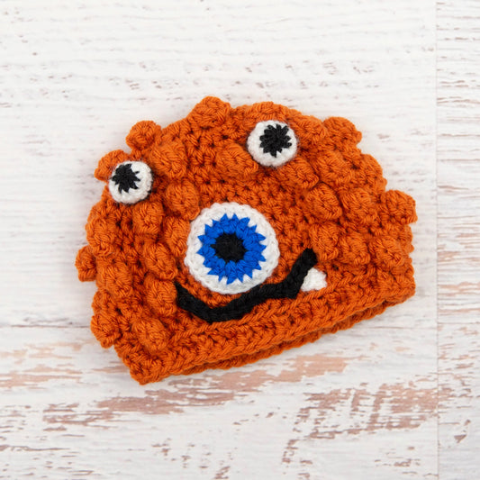 In-Stock 0-6 Month Little Monster in Orange with Electric Blue Eye