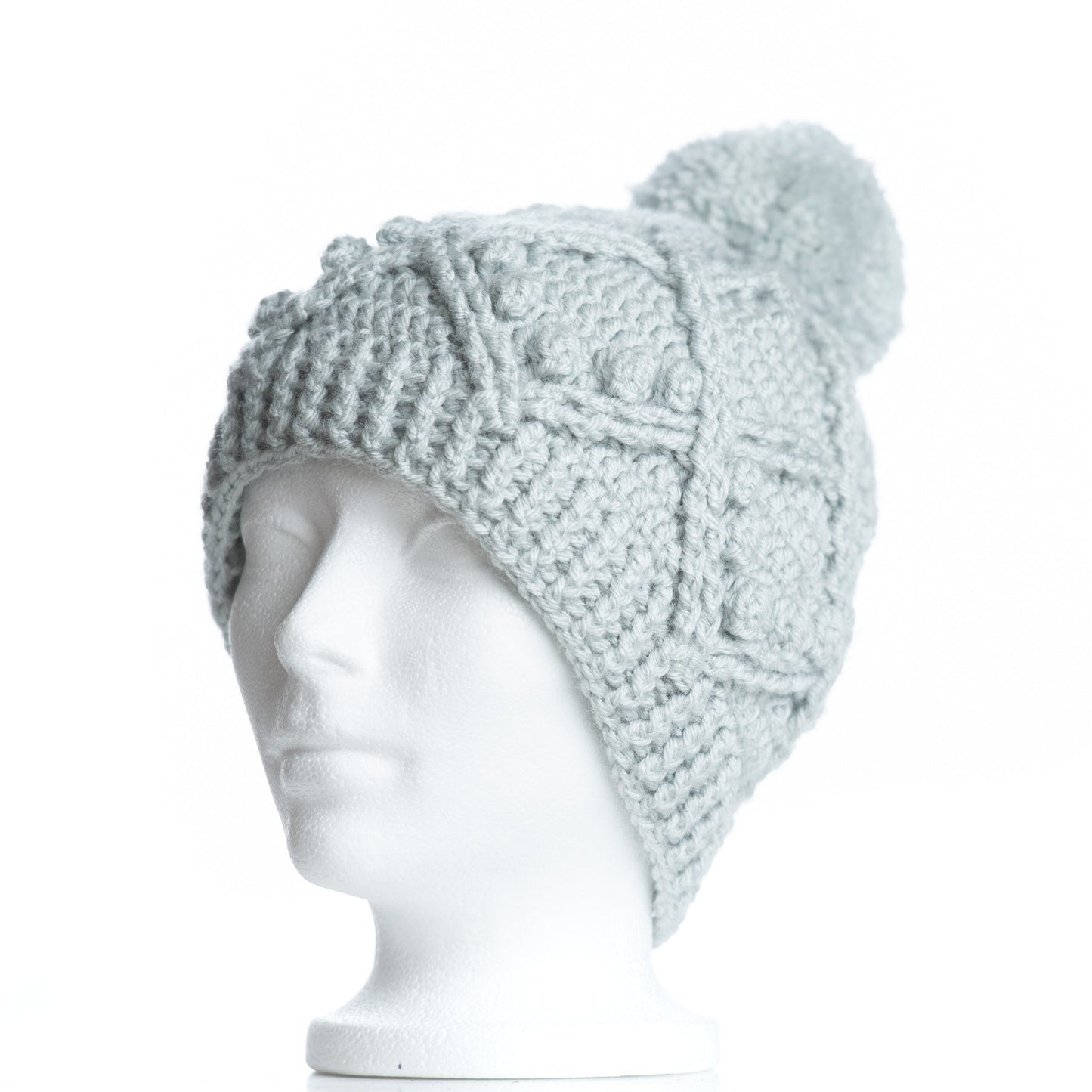Pale Grey Pretty Little Pom Pom Toque