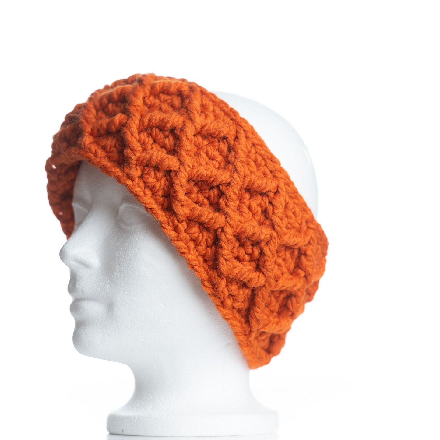 Diamond Cable Headband in Pumpkin