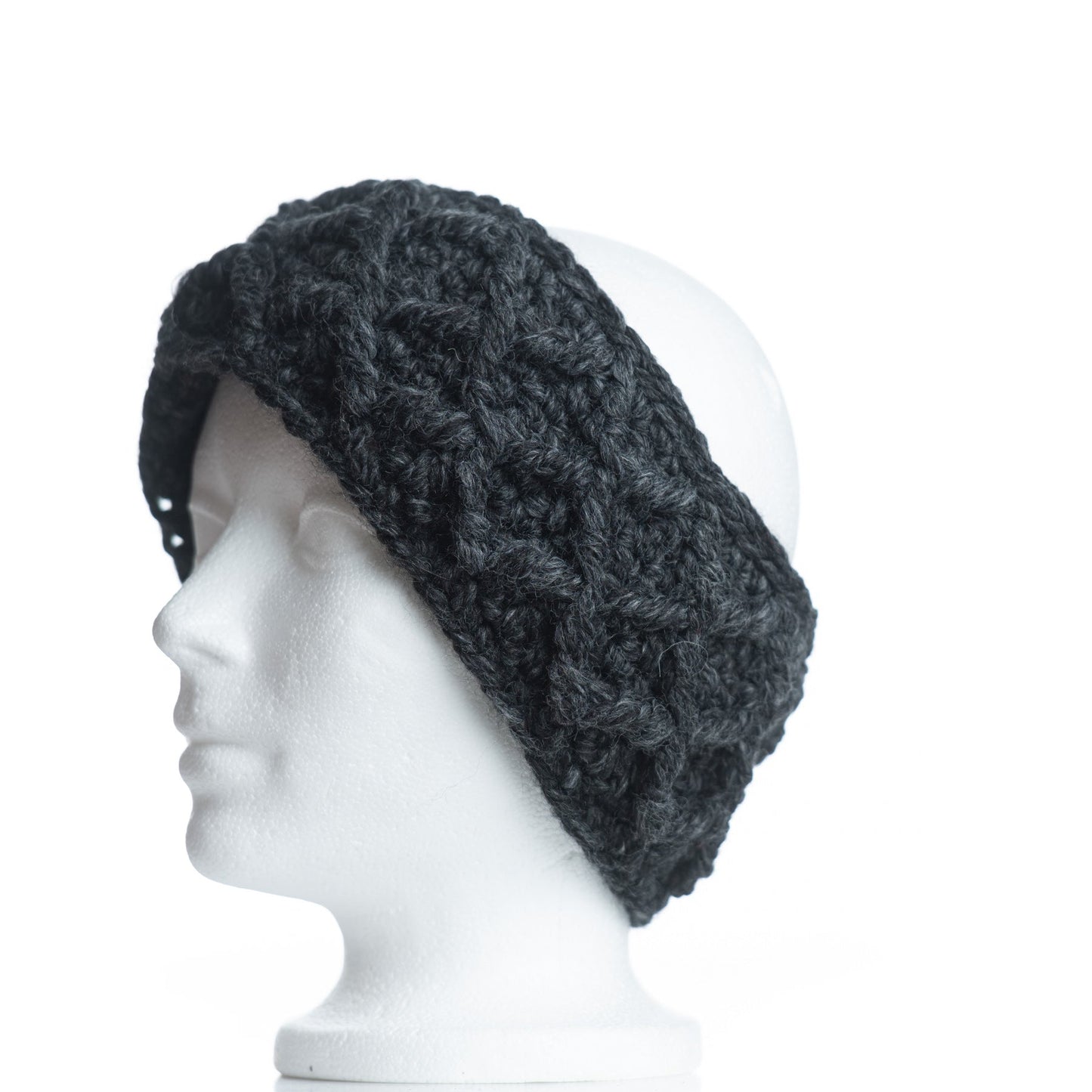 Diamond Cable Headband in Charcoal