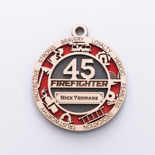 Personalized Fire Fighter Christmas Tree Ornament