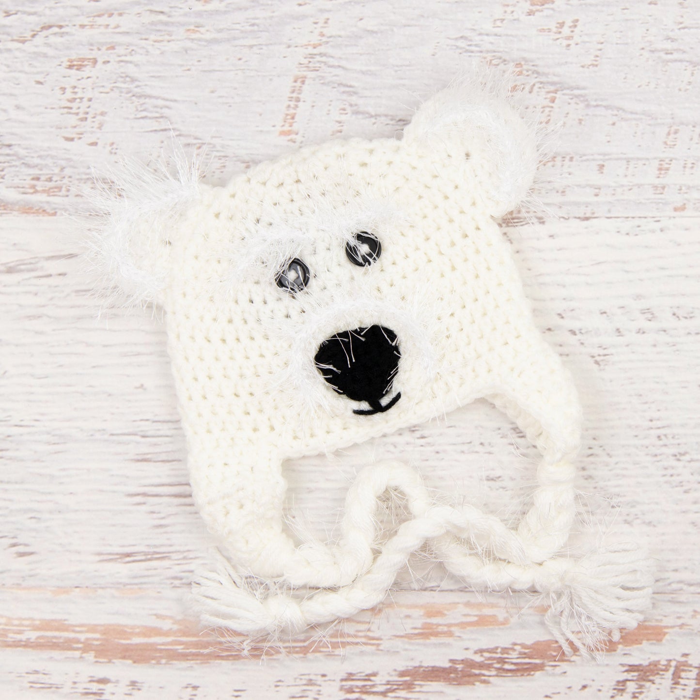 In-Stock 6-12 Month Fuzzy Polar Bear
