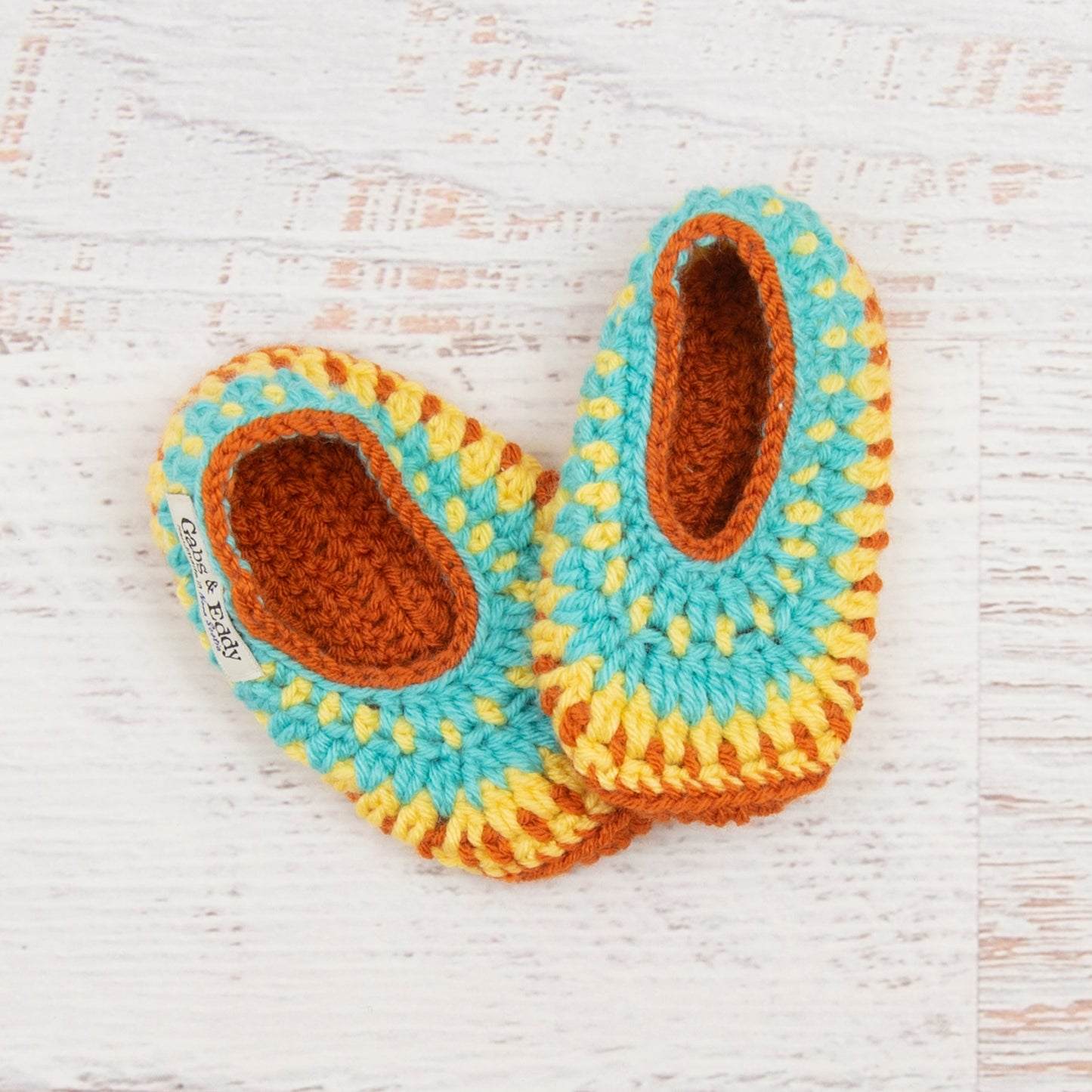 Children's Size 10/11 Slippers in Orange, Aqua Marine and Duckie Yellow