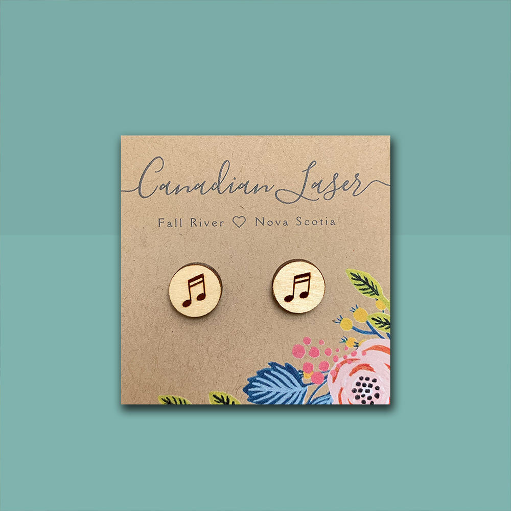 Hand Painted Wooden Studs - Double Note