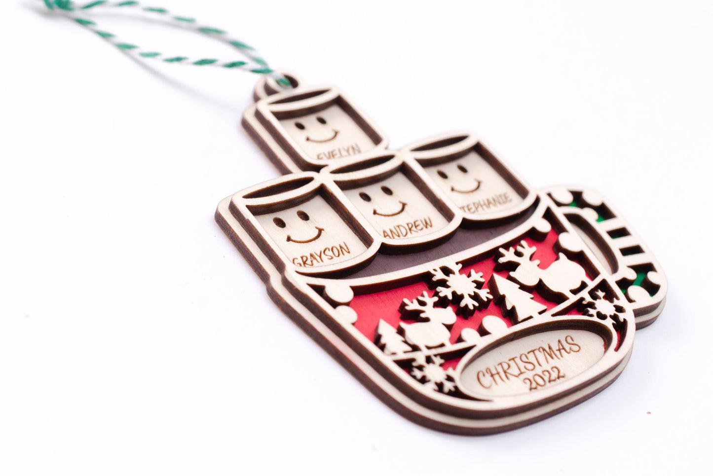 Personalized Family Hot Cocoa Mug Ornament