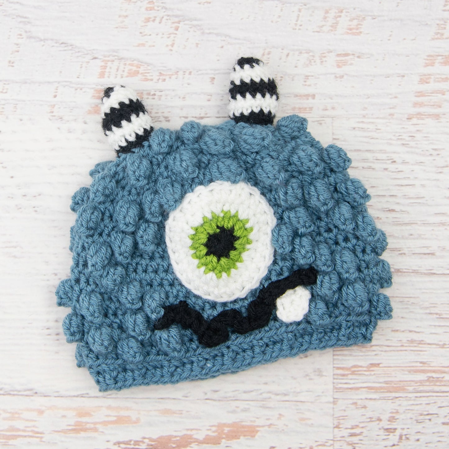 In-Stock 1-3 Year Little Monster in Dusty Blue with Fern Eye