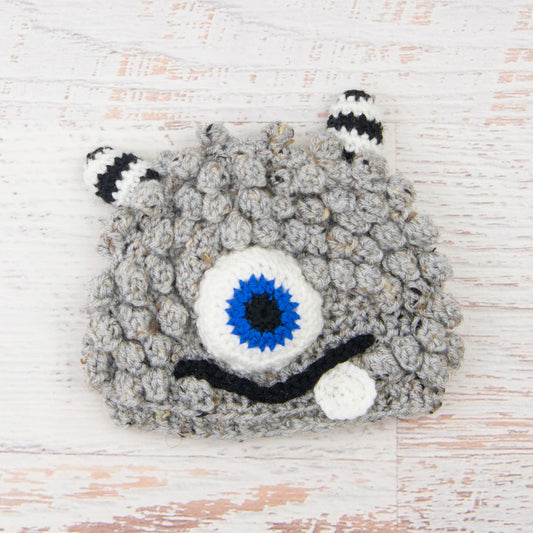 In-Stock 1-3 Year Little Monster in Grey Marble with Electric Blue Eye
