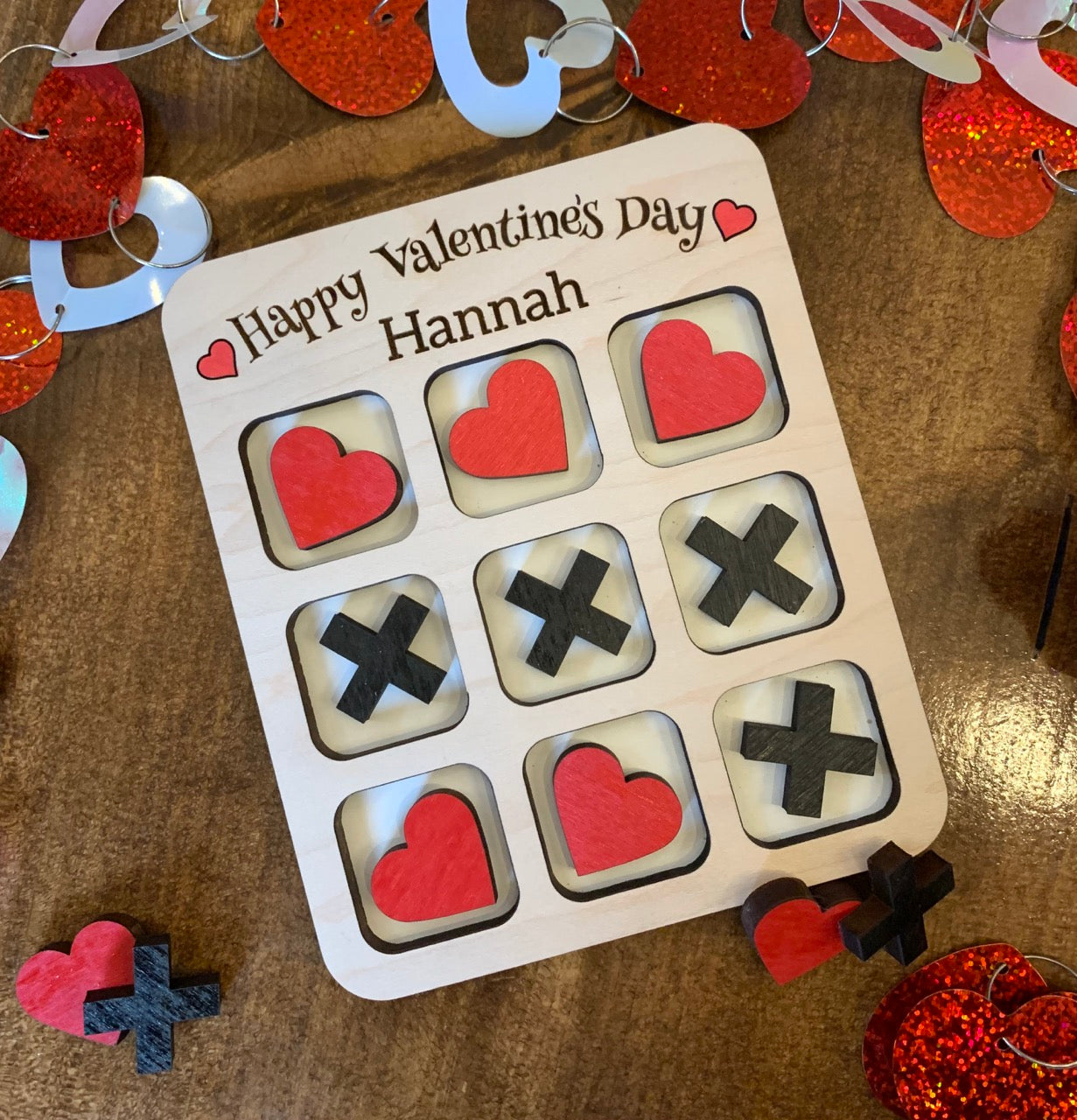 Personalized Valentine Tic Tac Toe Game