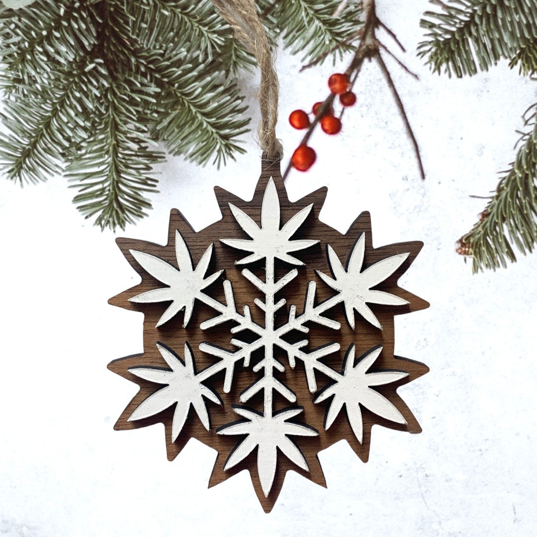 Weed Leaf Gingerbread Snowflake