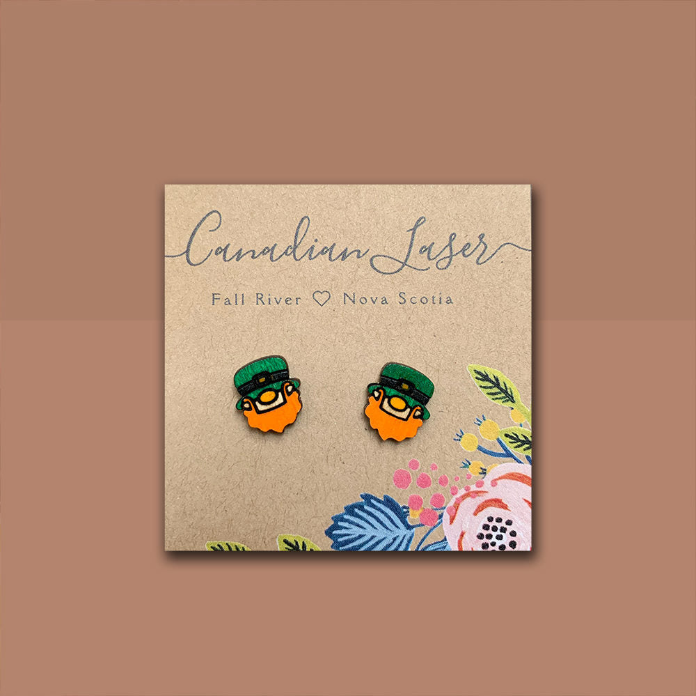 Hand Painted Wooden Studs - Holiday - St. Patricks Day