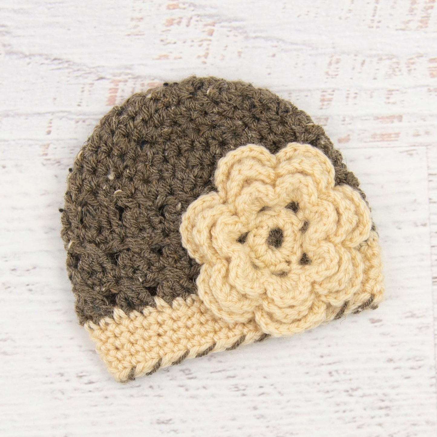 In-Stock Newborn Children's Flapper Hat (Barley with Beige)