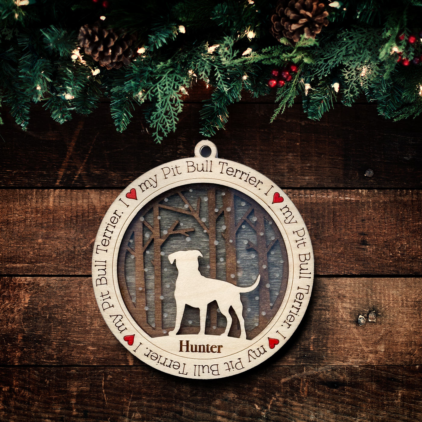 Memorial Premium Dog Christmas Tree Ornament (In Loving Memory)