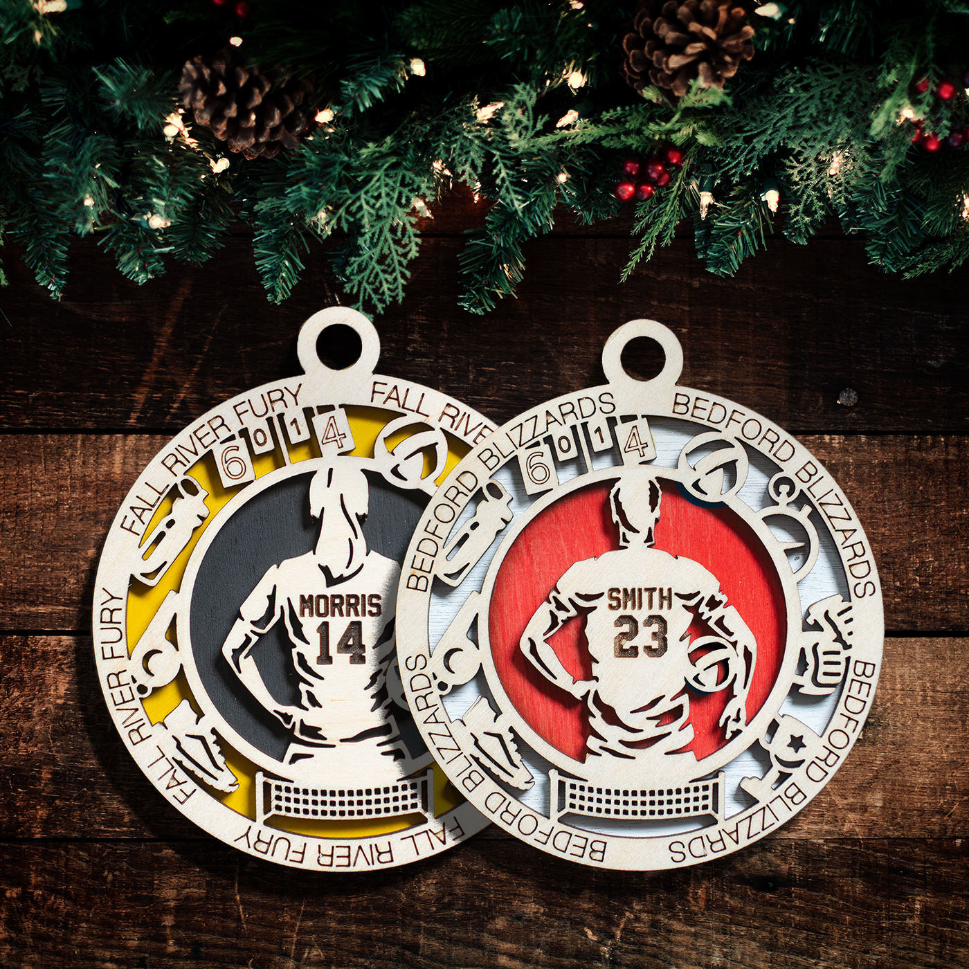 Sports Ornament - Volleyball - Personalized with Team, Colours and Name