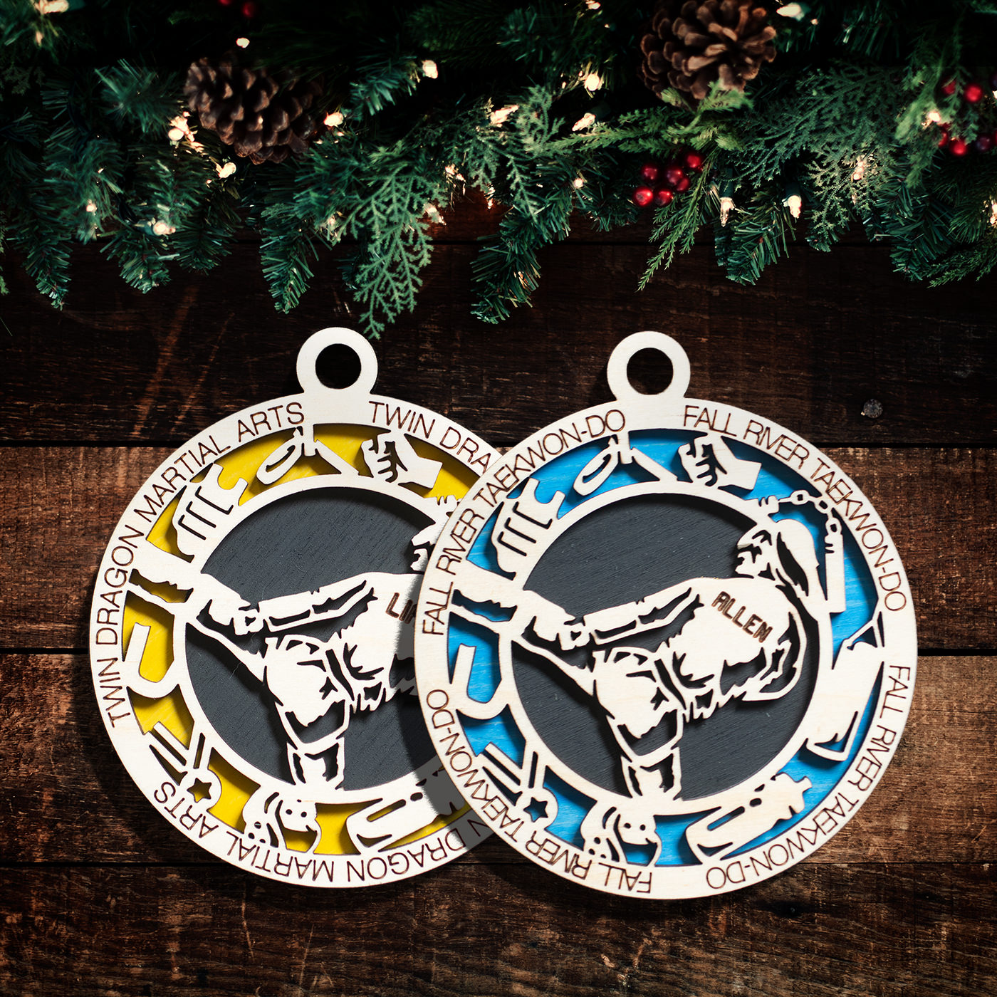 Sports Ornament - Martial Arts - Personalized with Team, Colours, Name and Number