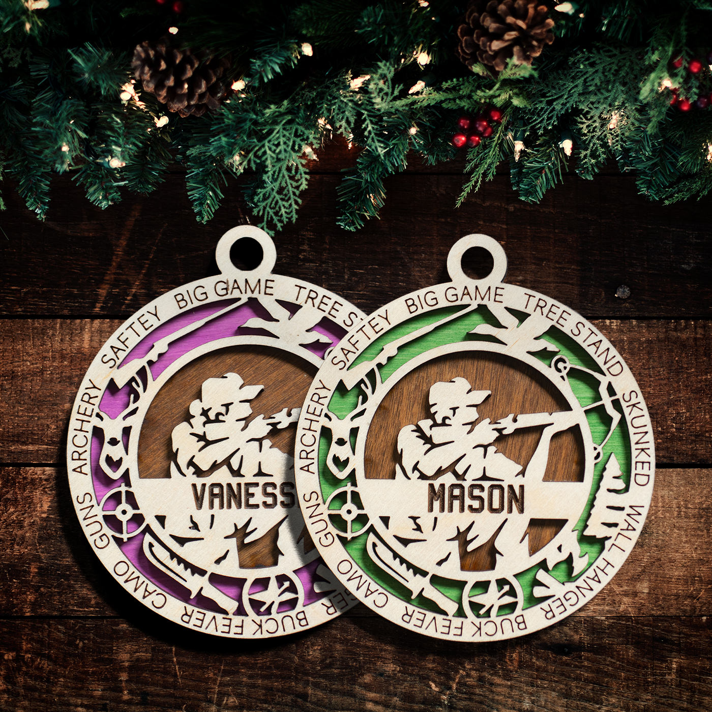 Sports Ornament - Hunting - Personalized with Text, Colours and Name