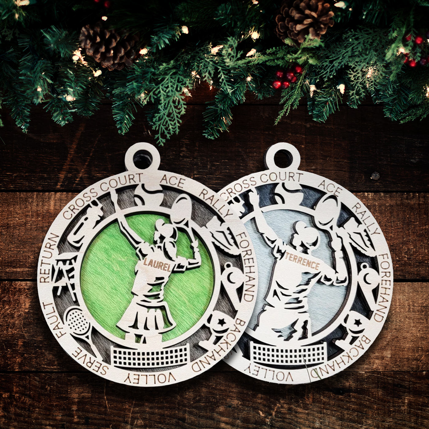 Sports Ornament - Tennis - Personalized with Club, Colours and Name