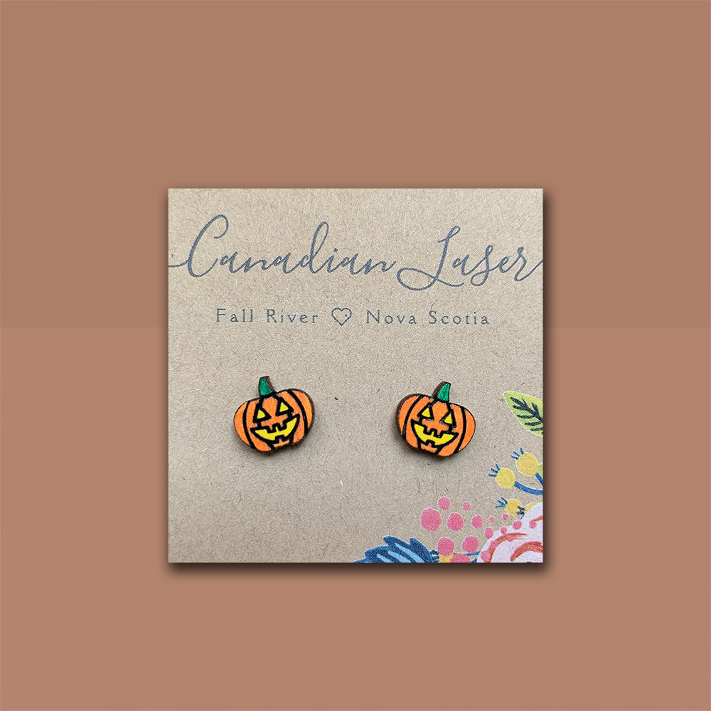 Hand Painted Wooden Studs - Holiday - Halloween - Pumpkins