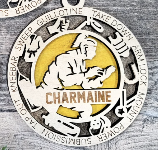 Sports Ornament - Jiu Jitsu - Personalized with club, Colours, Name