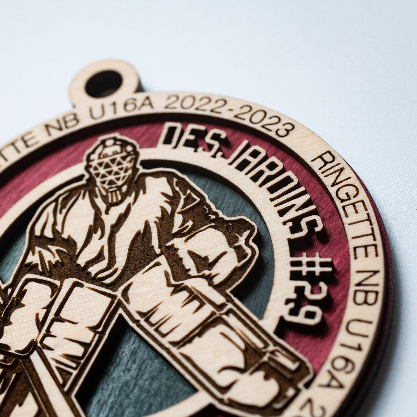 Sports Ornament - Ringette - Personalized with Team, Colours, Name and Number