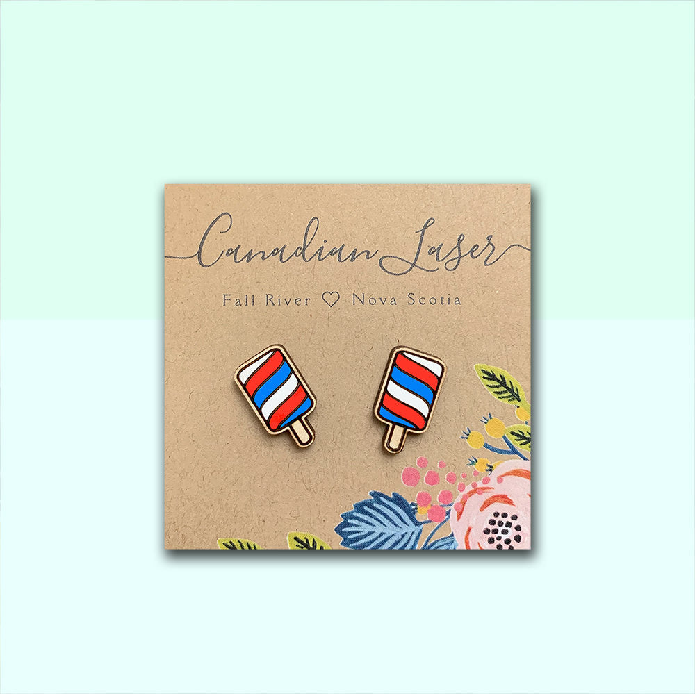 Hand Painted Wooden Studs - Treats - Rocket Popsicle