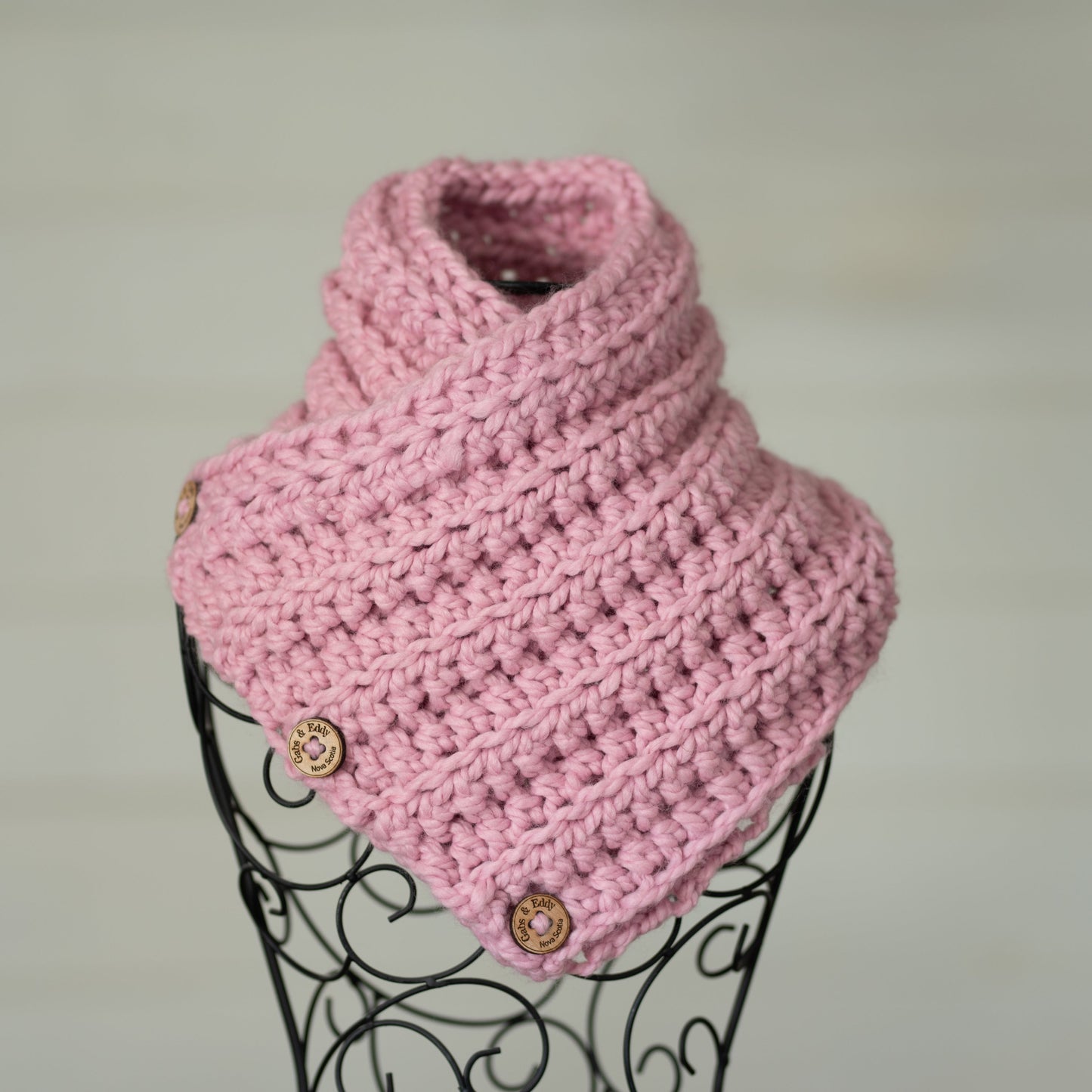 In-Stock Three Button Cowl in Blossom