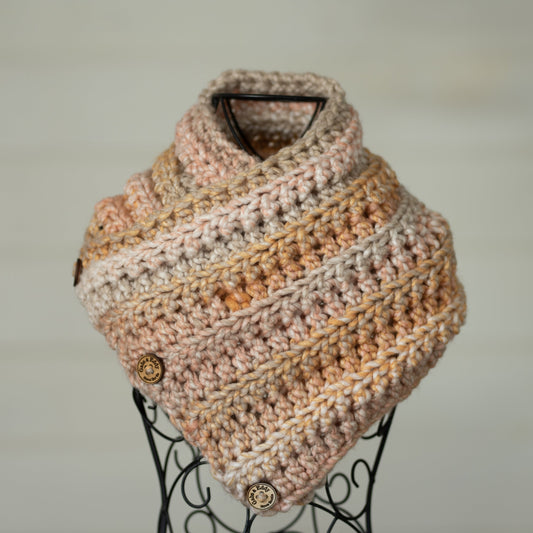 In-Stock Three Button Cowl in Acrylic Rose Gold