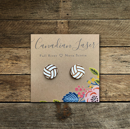 Hand Painted Wooden Studs - Sports - Volleyball