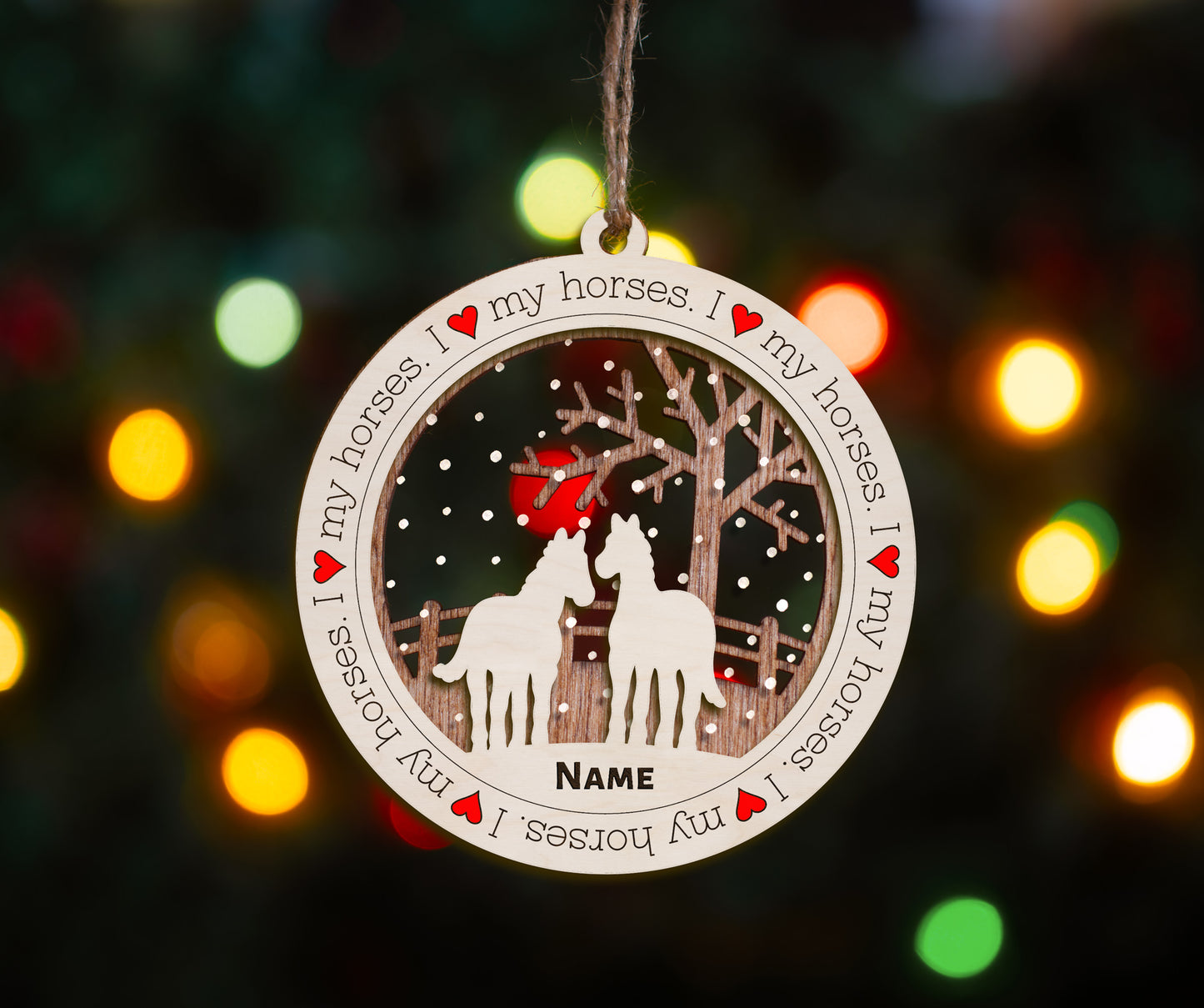 Premium Horse Christmas Tree Ornament (I Love my Horse)