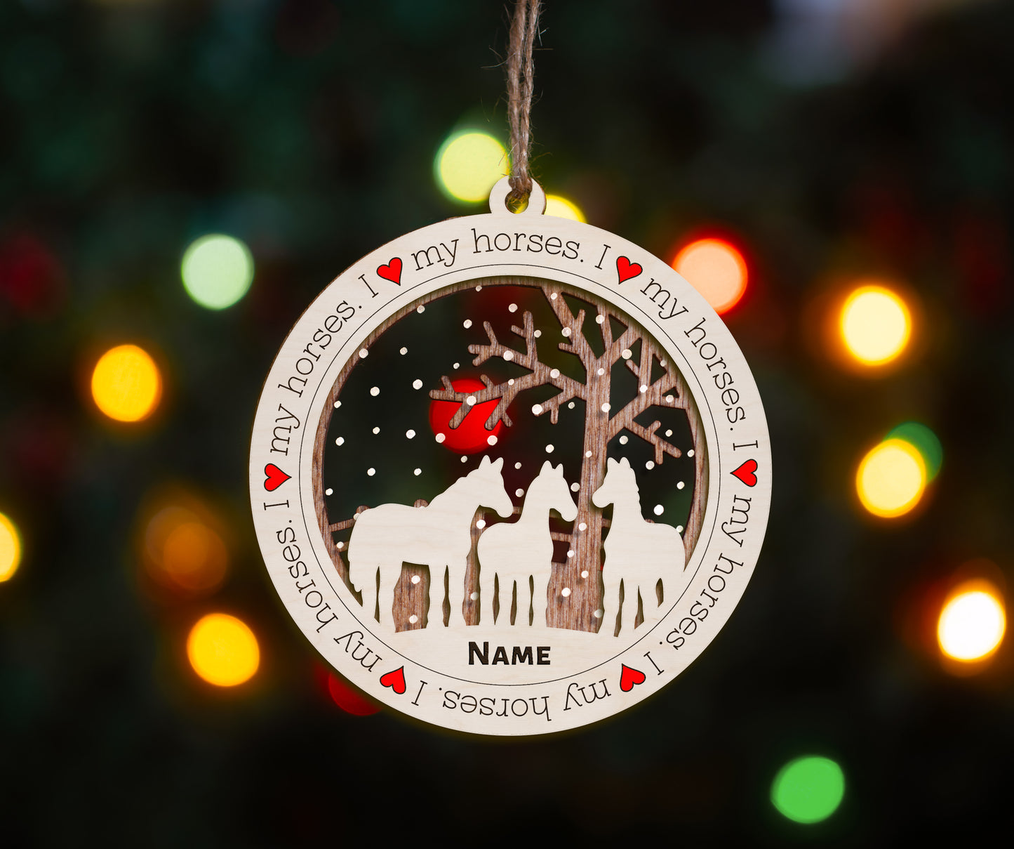 Premium Horse Christmas Tree Ornament (I Love my Horse)