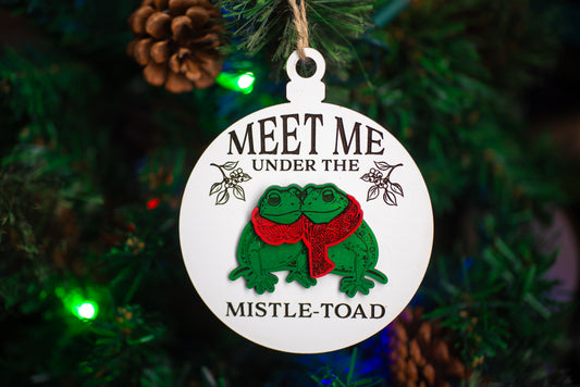 Meet Me Under the Mistle-Toad Christmas Ornament