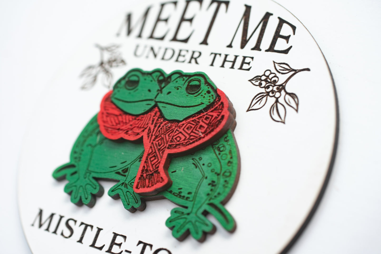 Meet Me Under the Mistle-Toad Christmas Ornament