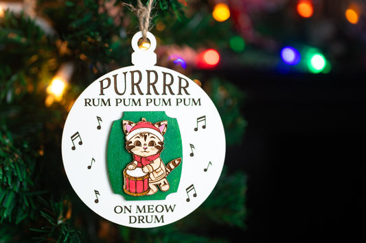 Purrrrr Rum Pum Pum Pum Christmas Ornament